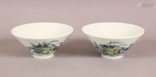 A PAIR OF 19TH / 20TH CENTURY CHINESE DOUCAI DECORATED PORCE...