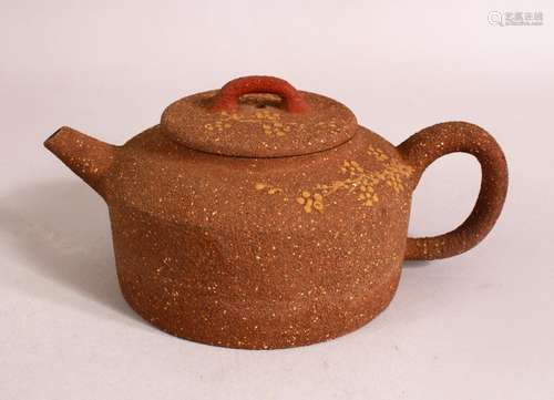 A CHINESE YIXING TEAPOT, mark to base, 16cm long (spout to h...