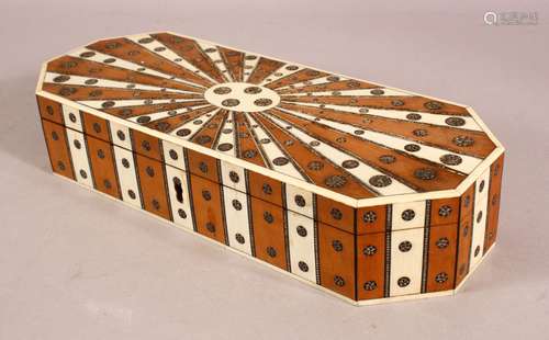 A GOOD INDIAN INLAID VIZAGAPATAM LIDDED BOX - with inlaid bo...