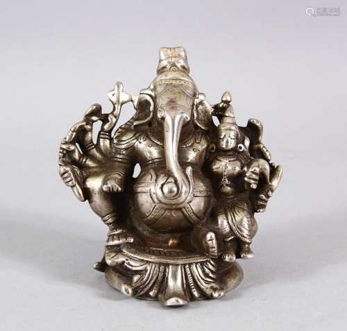 A FINE 18TH/19TH CENTURY SOUTH INDIAN WHITE METAL FIGURE OF ...