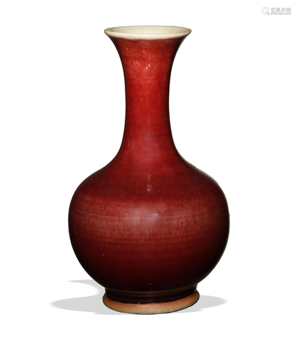 Chinese Red Glazed Vase, 19th Century