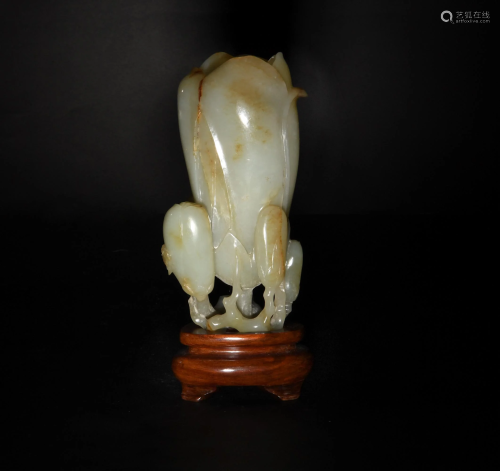 Chinese Jade Flower Holder with Base, 18th Century