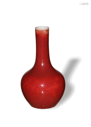 Chinese Red Glazed Tianqiu Vase, 19th Century