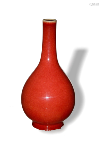 Chinese Red Glazed Dan Vase, 19th Century