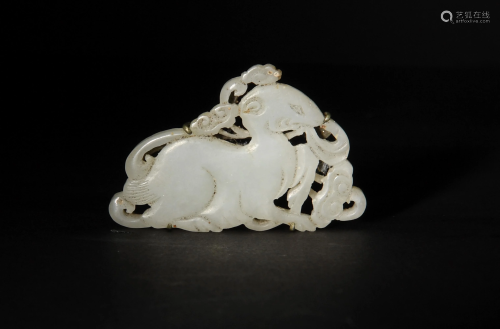 Chinese Jade Goat Brooch, Ming Dynasty or Earlier