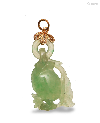 Chinese Jadeite Pomegranate Pendant, 19th Century