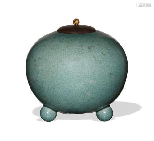 Chinese Blue Ge Glazed Censer, 18-19th Century