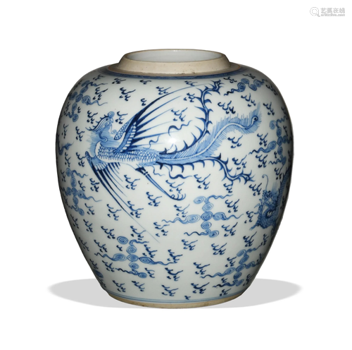 Chinese Blue and White Jar, 18th Century