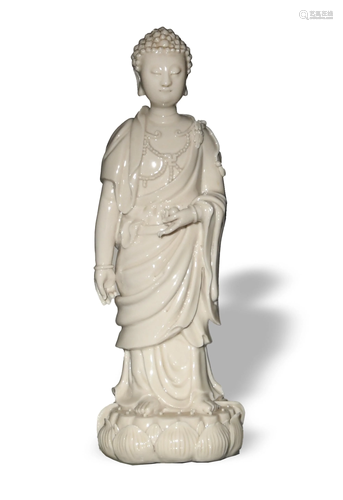 Chinese Blanc de Chine Buddha, 18-19th Century