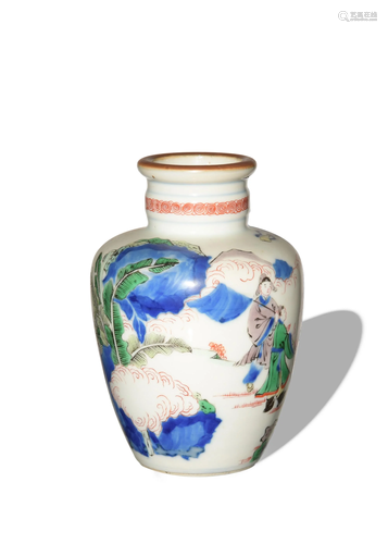 Chinese Blue and White Enameled Vase, 19th Century