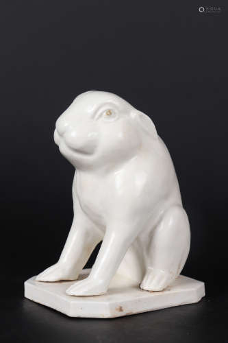 A DING WARE FIGURE OF RABBIT