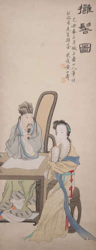 A CHINESE PAINTING SCROLL OF FIGURE, SIGNED HUANG SHANSHOU