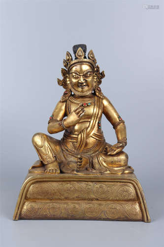 A GILT BRONZE BUDDHA STATUE