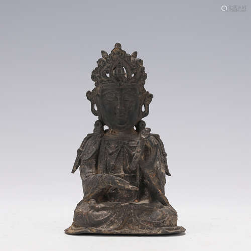 A BRONZE SEATED AVALOKITESVARA