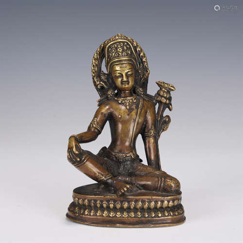 A NEPALESE BRONZE FIGURE OF AVALOKITESVARA