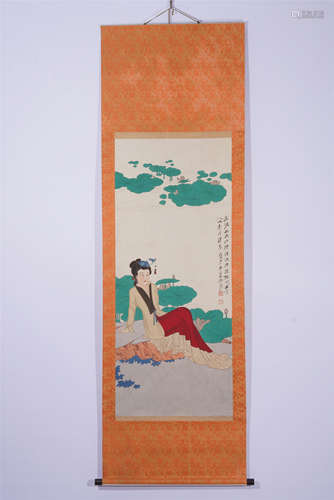 A CHINESE PAINTING HANGING SCROLL OF LONG ELIZA