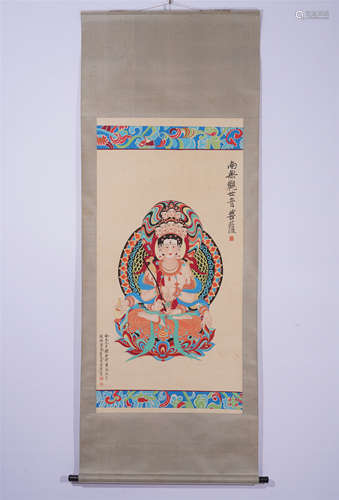 A CHINESE PAINTING HANGING SCROLL OF GUANYIN