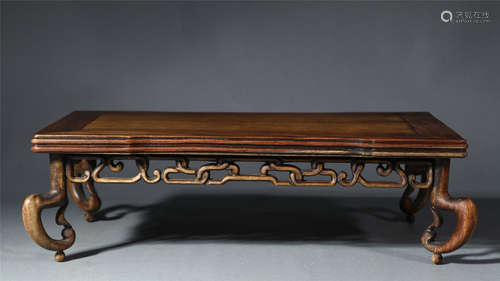 A CARVED HUANGHUALI LOW TABLE