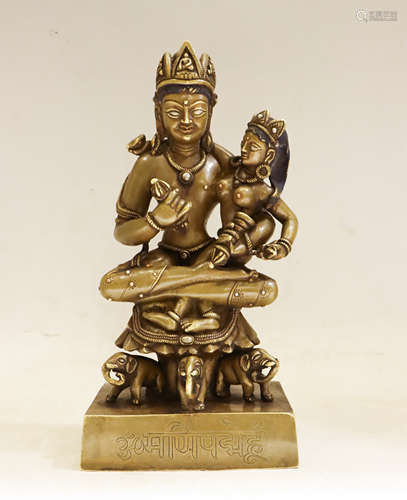 A BRONZE SEATED MAHEVARA PALA STYLE