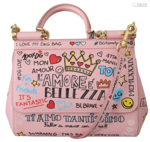 Pink Amore Shoulder Purse Borse Satchel SICILY Bag