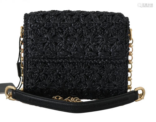 Black Raffia Crossbody Borse Millennials Purse