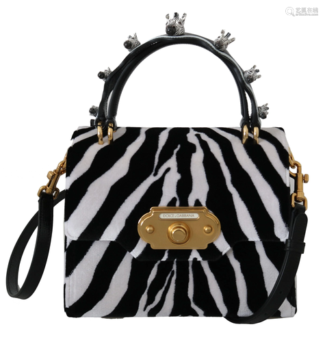 Black White Zebra Crossbody WELCOME Purse Bag