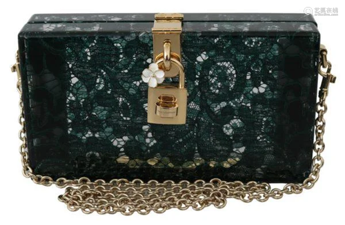 Green Taormina Lace Clutch Plexi SICILY BOX Bag