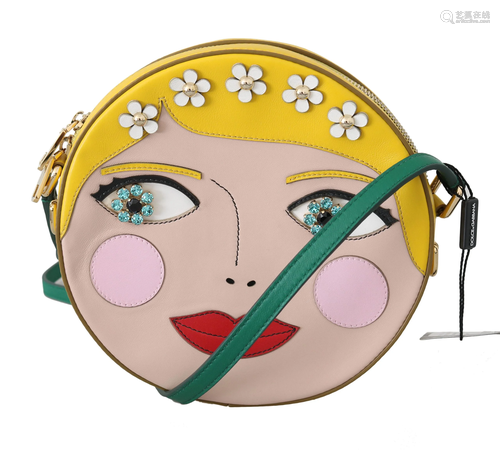 GLAM Round Yellow Bambola Russia Crystal Crossbody Bag