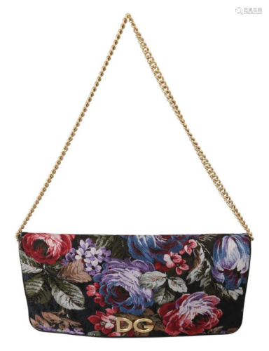 Multicolor Floral Jacquard Shoulder Borse Purse Bag