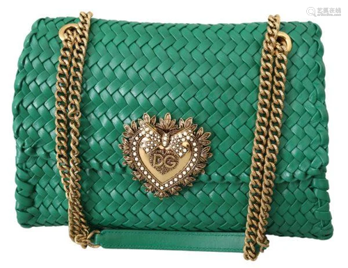 Green Mini Crossbody Sling Devotion Woven Leather Bag