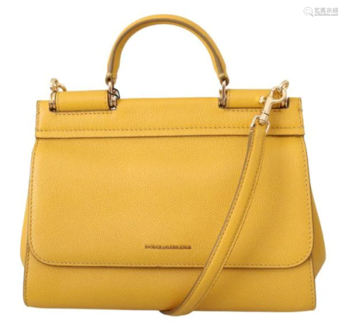 Yellow Shoulder Purse Borse Satchel SICILY Leather Bag