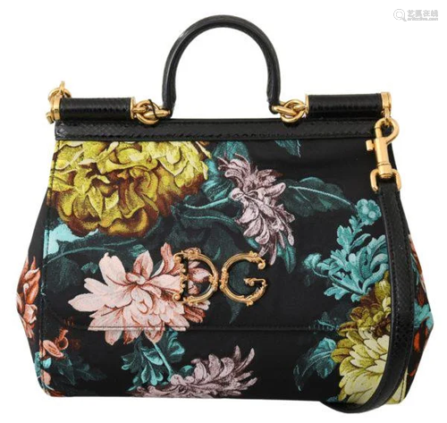 Floral Jacquard Snakeskin Satchel Shoulder SICILY Bag