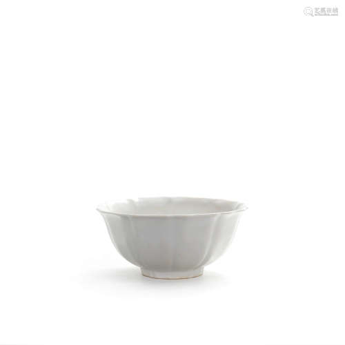 A White Glaze Lobed Bowl