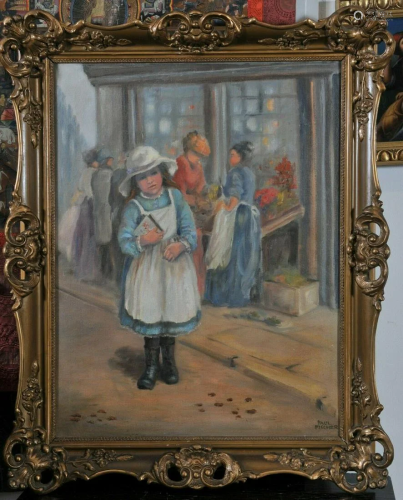 Little Girl On the Street Oil Painting