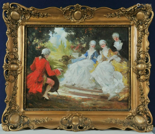 Rococo Scene Oil Painting