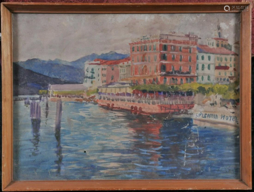 Mediterranean View of the Port of Bellagio Oil Painting