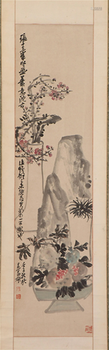 A CHINESE PAINTING HANGING-SCROLL OF POMEGRANA…