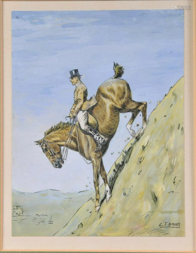 Sportman On His Horse Oil Painting