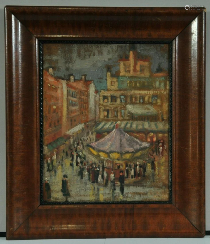 Travelling Circus Oil Painting