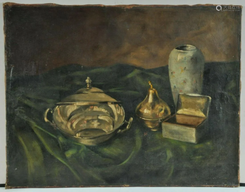 Silver Objects Oil Painting