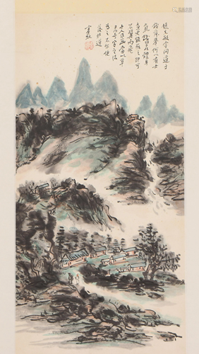 A CHINESE PAINTING HANGING-SCROLL OF RECLUSE LIFE