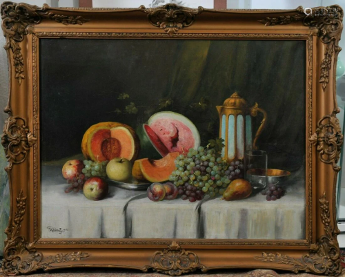 Fruit Still Life, 1902 Oil Painting