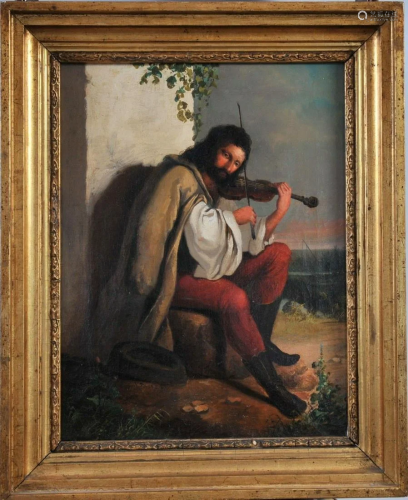 Gipsy With His Violin Oil Painting