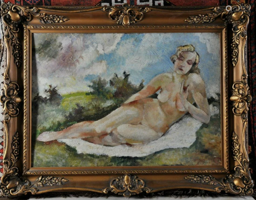 Lying Nude Girl Oil Painting