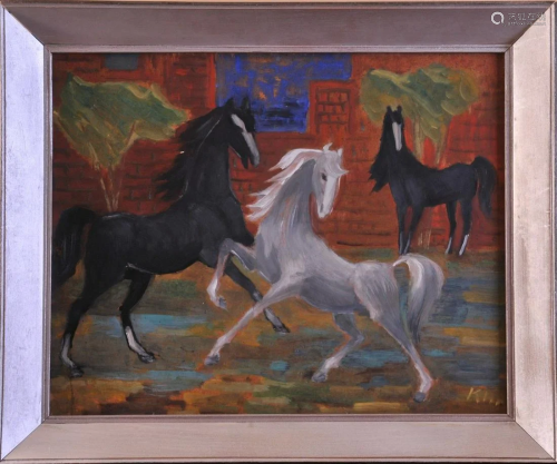 Jumping Horses Oil Painting