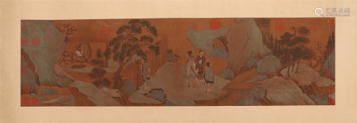 A CHINESE PAINTING HAND-SCROLL OF RETURNING TO RETREAT