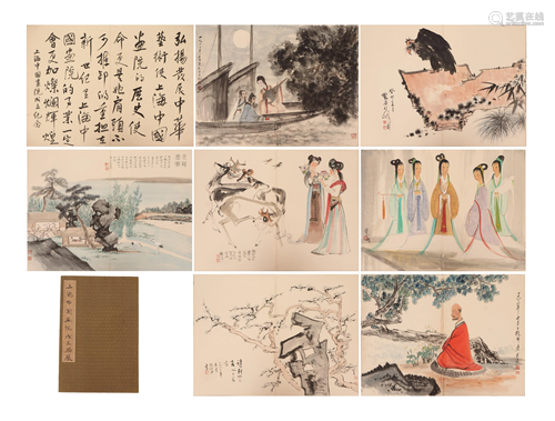 A CHINESE PAINTING ALBUM OF PAINTING AND CALLIGRAPHY