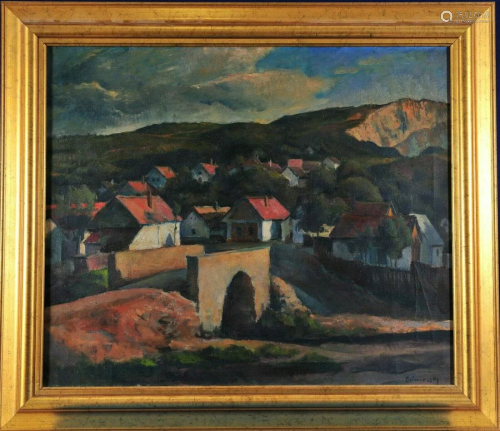 Village Landscape Oil Painting