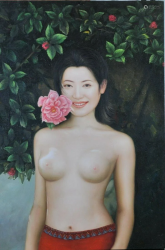 Young Asian Beauty Portrait Oil Painting