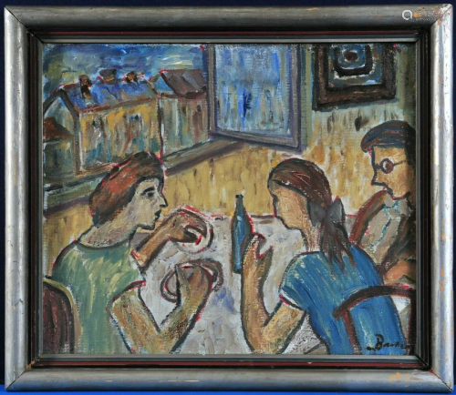 Painting of People in Conversation Oil Painting